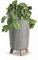 Blumentopf mit Füßen HOH Pflanzkübe D 20 cm hell Grau Kunststoff Töpfe Beton Optik Übertöpfe