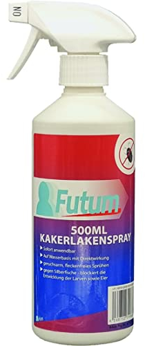 FUTUM Kakerlaken Spray | Schabenspray 500ml | mechanische Formel | direkte Kakerlakenbekämpfung | Auf Wasserbasis gegen Schaben | Immobilisiert Insekten und Eier