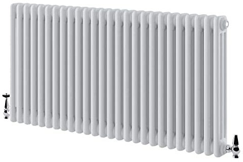 Utopia Traditional Horizontal Radiator 3 Column Triple Panel Vintage Style Central Heating White – 600 x 1190mm