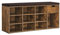 VASAGLE Banco Zapatero, Zapatero con Asiento y Cojín, Banco para Zapatos con Estante, Asiento Acolchado, para Entrada Pasillo Dormitorio, 30 x 104 x 48 cm, Marrón Rústico y Marrón LHS024T01