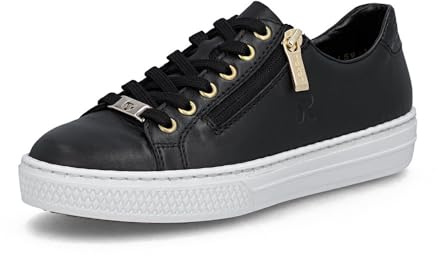 Rieker Damen Low-Top Sneaker L59L1, Frauen Halbschuhe,Freizeitschuhe,Turnschuhe,Laufschuhe,straßenschuhe,Strassenschuhe,schwarz (01),39 EU / 6 UK