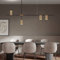 Bellastein LED Pendelleuchte Esstisch Hängelampe moderne E27 Strahler Design Kronleuchter Hängeleuchte für Esszimmer Wohnzimmer Büro (Schwarzer Pol Golddeckel, 4 Flammen)