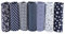 7 Stück Baumwollstoff, 50 x 50cm Baumwolle Stoff Patchwork Vielfältiges Muster Patchwork Stoffpaket zum Quilten DIY Basteln Handwerken (Blau)