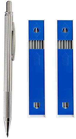 3,0 mm Kunstmalerei-Bleistift-Set mit schwarz/roten Minen Edelstahl Metall Druckbleistift Skizze Basteln Automatische Bleistifte 2B (3,0 mm Stift 2 Stück grauer Minenkern)