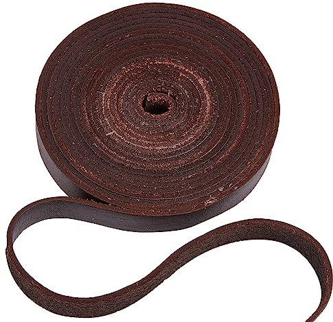 GORGECRAFT 15mm Flaches Echtlederband 2mm Dicker Rindslederbandstreifen Kokosbraunes Lederfadenband Für Armbänder Halsketten Gürtel Schmuckherstellung Haustierhalsbänder DIY-Handwerk 3 m Lang