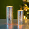 Glasseam Kerzenhalter Stumpenkerzen, 2er Set Glaszylinder mit Boden, Crackle Kerzengläser Groß, Chic Windlicht Weihnachten für Esstisch Dekoration, Kerzenständer Silber Vasen Deko für Home Tischdeko