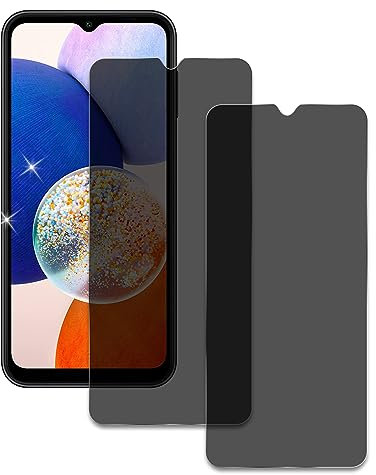 2 Stück Sichtschutz Schutzfolie für Samsung Galaxy A14, Privacy Schutzglas Schutzfolie, Panzer Schutz Glas Folie, Anti-Kratzen