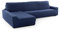SOFASKINS® super elastischer Chaise Longue überzug, Sofabezug Linke Lange Armlehne, Sofa überzug atmungsaktiv, bequem und langlebig, Kompatible Abmessungen des Sofas (210-340 cm), Farbe Marine