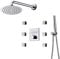 Wannenarmaturen, Küchenarmatur, 3-in-1-Duscharmatur-Set, Badezimmer-Thermostat-Wandmontage-Duschsystem, 245-mm-Duschkopf mit Brausekopf und 2-Funktions-Handbrause, Chrom (Farbe: Chrom) (Chrom) ShaoSu