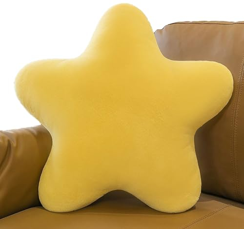 PUCHEN Gelber Stern-Wurfs-Kissen - Kuschelig gefülltes Sofakissen in Sternform | Kinderzimmerdekoration für Jungen, Mädchen, Kleinkinder, Neugeborene, Kinder, Kinder