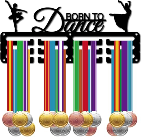 CREATCABIN Tanz-Medaillenhalter,Medaillenaufhänger,Medaillenständer,Display,Sport,Metall Aufhängen,Auszeichnungen,Eisen,Kleine Halterung,Auszeichnungen Für Frauen,Zuhause,Schwarz,29x13cm-Born To Dance