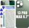 Mingxiong 13 Pro Max Rear Back Glass Cover Replacement for iPhone 13 Pro Max 6.7'' Battery Door Panel with Big Hole Rear Back Cover Glass Replacement with Reparing Tool Kit(Alpine Green)