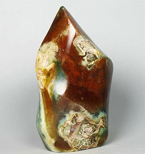 LABDIP Decorazione della Stanza Decorazione for L'Ufficio in casa, Cristallo di Quarzo Naturale, Diaspro Marino, Cristallo di Agata, Pietra di Cristallo, Fiamma (Size : 500-550g)