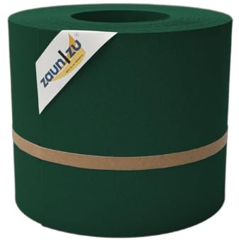 zaun|zu® Premium 26m Rolle Sichtschutzstreifen | genarbte Oberfläche | Lederstruktur | PP für Doppelstabmatten UV-beständiger Sichtschutz | Zaunblende Made in Germany Grün, 26m