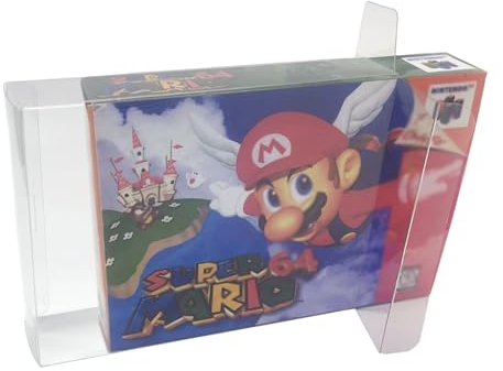 TRIPHKAR 10 Stück Transparent Spiele Hüllen Schutzhülle für Nintendo SNES N64 Spiele Cartridge Box