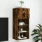 Homgoday Meuble TV avec lumières LED - Chêne fumé - 40,5 x 30 x 90 cm - Meuble de centre de divertissement - Meuble TV Hifi - Meuble stéréo - Meuble de salon - Coffre de rangement d'intérieur