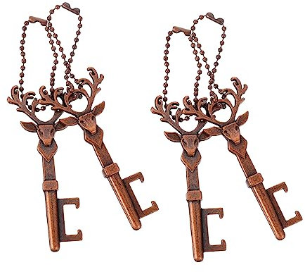 COLLBATH Bierflaschenöffner in Weihnachtshirschform 4 Stück Satz Öffnungswerkzeug Aus Zinklegierung Für Zuhause Restaurant Und Partys