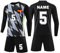 Benutzerdefiniert Fussball Trikot Kinder Set Personalisiert Trikot mit Namen Nummer Team und Logo Trainingsanzug Langarm T-Shirts, Shorts, Socke, Sommer Fussball Jersey für Jungen/Herren