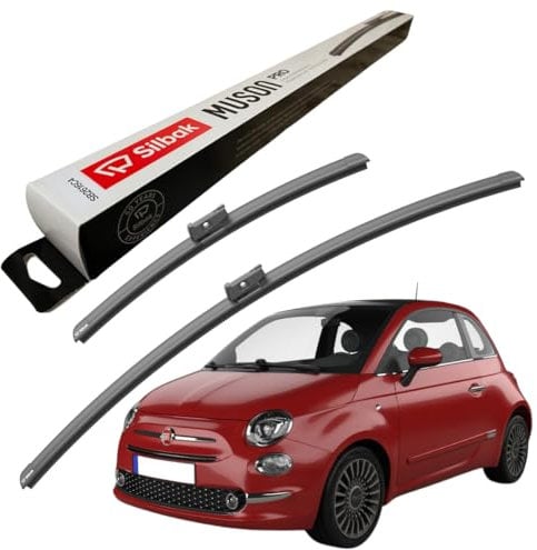 Silbak Windscreen Wipers, competible for FIAT 500 (07/2007 ONWARDS) Front Wiper Blades, 600mm/350mm