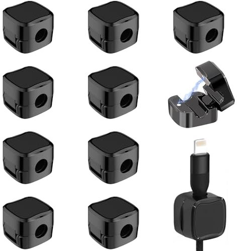 zoerbufan 10 Pezzi Clip per Cavi, Fermacavo Autoadesivo, Magnetico Organizer a Clip per Cavo, Multifunzionale Organizzatore Supporto per Cavi per HDMI USB Cavo Audio