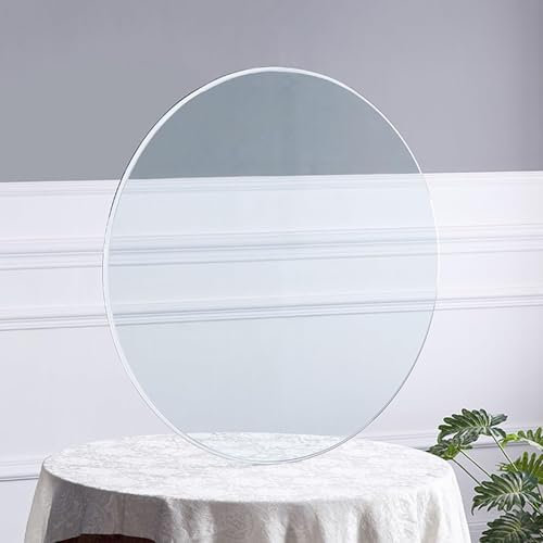 Klares gehärtetes Glas, runde, runde Glasplatte, 1,27 cm dick, Tischplatte aus gehärtetem Glas, perfekter Kreis mit flacher, polierter Kante, Tischplatte aus gehärtetem Glas for den Außenbereich,(70cm