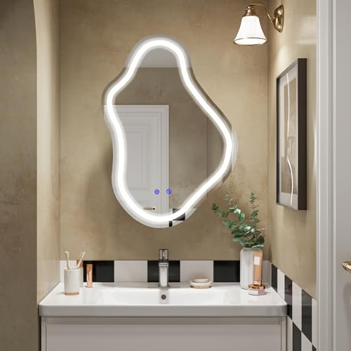 joolihome living LED Bathroom Mirror Cabinet, 750x525mm, Demister, Dimmable, 3 Colour Light Makeup Mirrors, Wall Mounted Bathroom Mirror Cabinet with Lights and Shaver Socket