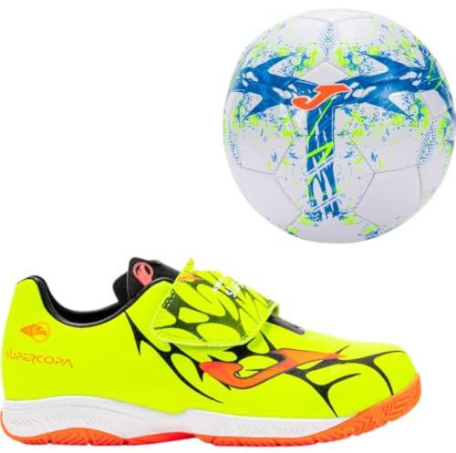Joma Super Copa Jr 2509 IN SCJS2509INV, Boy Indoor Football Trainers, Yellow, 25 EU