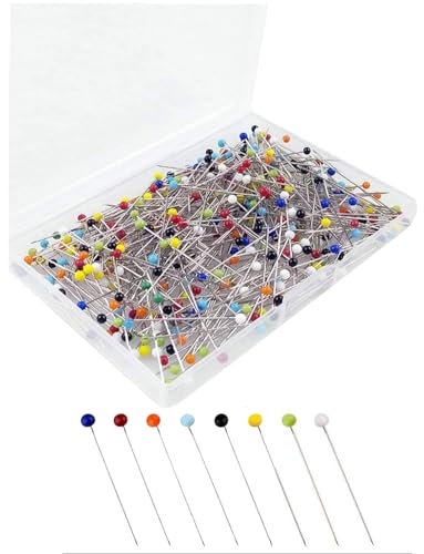 300 Pcs Pins Sewing, Dressmaking Pins, Sewing Pin Dressmaking, Sewing Pin Coloured Heads with Storage Box for Dressmaking,Sewing,Crafts for Clothes, Dress Making (Multicolor)