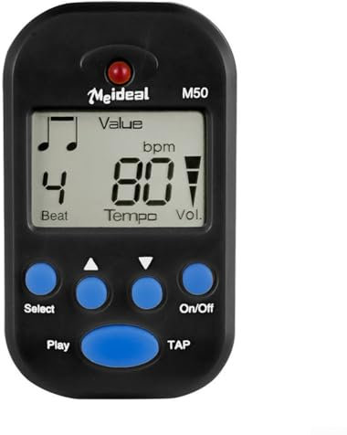 PETSTIBLE Mini Metronom, M50 Mini Metronom Clip - On LCD Digital Rhythmus Metronom Gitarre für Violine Bass (Schwarz)