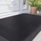 DEXI Rubber Door Mat Outdoor 91.5 x 122 cm, Heavy Duty Non-Slip Doormats Shoe Scrapper Removes Dirt, Waterproof Low Profile Floor Mat for Front Door, Patio and Entrance, Black