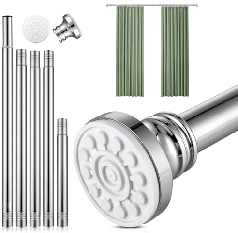 Tringle Extensible de 68 à 200 cm pour Rideau de Douche, Ensemble de Tringles Télescopiques sans Perçage en Acier Inoxydable pour Salle de Bain,Placard,Armoire,Porte,Cuisine