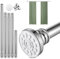 Tringle Extensible de 68 à 200 cm pour Rideau de Douche, Ensemble de Tringles Télescopiques sans Perçage en Acier Inoxydable pour Salle de Bain,Placard,Armoire,Porte,Cuisine