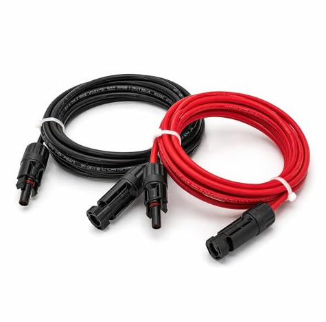 SOLIDSPARK Câbles solaires 6 mm² avec connecteurs MC4-3 m - IP68 | H1Z2Z2-K | TÜV SUD | Cuivre étamé classe 5 | 40A 1500V DC | Sans halogène | Durée de vie 30 ans
