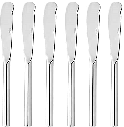 Stellar Rochester Set of 6 Stainless Steel Butter Knives in Gift Box, Dishwasher Safe