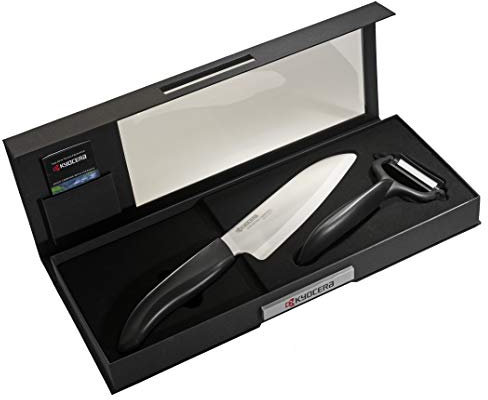 Kyocera - Set coltello da cucina + pelaortaggi, Nero