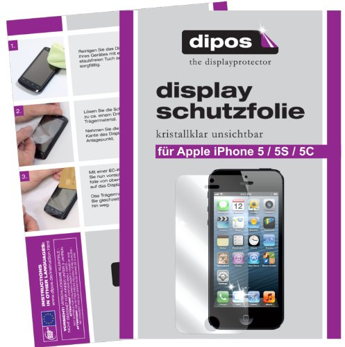 dipos I 4X Schutzfolie klar kompatibel mit Apple iPhone SE 5 5S Folie Displayschutzfolie (2X Vorder- & 2X Rückseite)