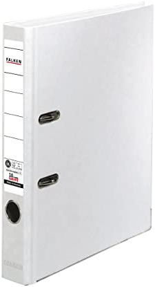Original Falken Recycolor Umwelt-Ordner Öko. Made in Germany. Farbiger Papierbezug außen 5 cm schmal DIN A4 weiß Ringordner Aktenordner Briefordner Büroordner Pappordner CO2-Neutral Blauer Engel