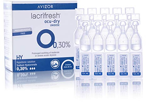 Avizor Lacrifresh Ocu-Dry 0,30% Monodosis | Gotas Oculares para Sequedad e Irritación Ocular | Pack 20 Ampollas de 0,4 ml