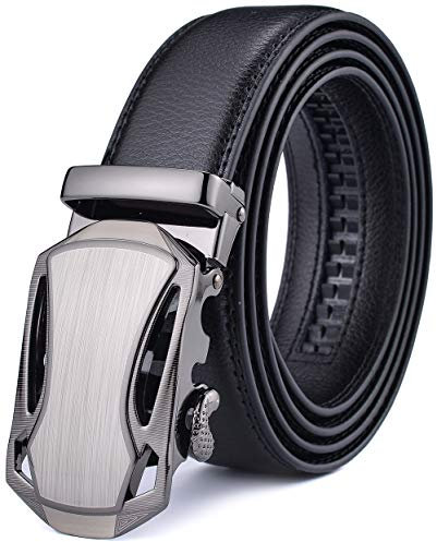 Xhtang Gürtel Herren Automatik Gürtel mit Automatikschließe-3,5cm Breite, Schwarz11, Länge 115cm Geeignet für 30-36 taille