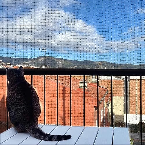 Ancecos Katzennetz für Balkon und Fenster drahtverstärkt, Katzennetz drahtverstärkt 8x3m, Bissfest; Olivgrün