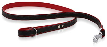 Michur Minimo Rot Leine, Hundeleine Leder, Lederleine Hund, PASSEND ZUM Halsband Minimo Rot, Leder