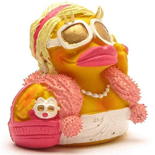 Duckshop I Badeente Tussie I Quietscheente Glamour I Quietscheentchen L: 8 cm I Geschenk für Frauen mit Humor I Präsent Sammler