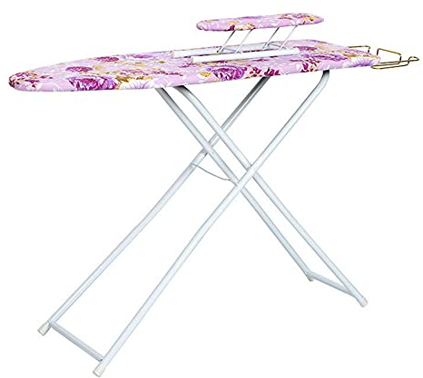FZYE Tabla de Planchar Plegable Tabla de Planchar con Estampado Floral Morado Altura Ajustable con Mini Tabla de Manga Extra 102 x 32 cm Adecuado para Viajes con generación de Vapor