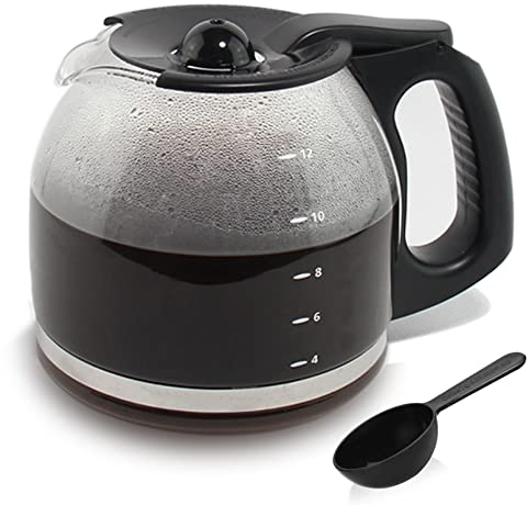 Cestlaive Jarra de café de repuesto de 12 tazas, compatible con Mr. Coffee y Oster Coffeemaker, color negro