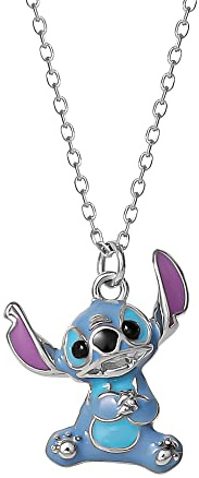 Disney Lilo and Stitch 3D-Halskette mit Anhänger aus Sterlingsilber, 45,7 cm
