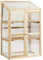 TANGZON 3-Tier Wooden Greenhouse, Mini Transparent Polycarbonate Glazing Cold Frame with 2 Doors and Top Cover, Outdoor Plants Flowers Herbs Vegetables Grow House for Garden Patio Courtyard