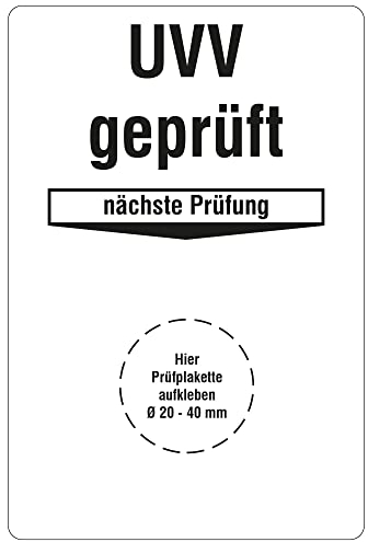 Grundplaketten für Prüfplaketten 76,2 x 50,8 mm - UVV geprüft - Nächste Prüfung - 1.000 Grundetiketten auf Rolle, Polyethylen selbstklebend, weiß-schwarz