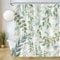 Uiiooazy Rideau Douche Vert, Rideau de Douche Anti Moisissure 180x180cm Feuilles d'eucalyptus Bleu Gris Rideaux de Baignoire Tissu Lavable Imperméable Polyester Rideaux Salle de Bain avec 12 Crochets