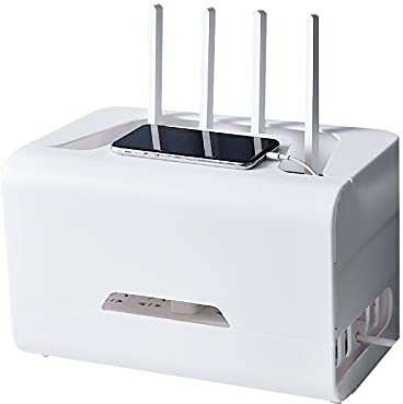 WiFi Router Box,Internet Box,WiFi Box,WiFi Wireless Storage Box Cover Router Shelf,Container Power Cable,Socket,Box Holder TV Set-top Box,WiFi Router Organize B