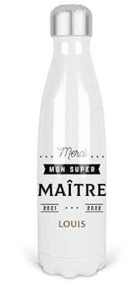 Bouteille isotherme personnalisable super maître | Gourde isotherme | Cadeau Maître | Cadeau fin d'année